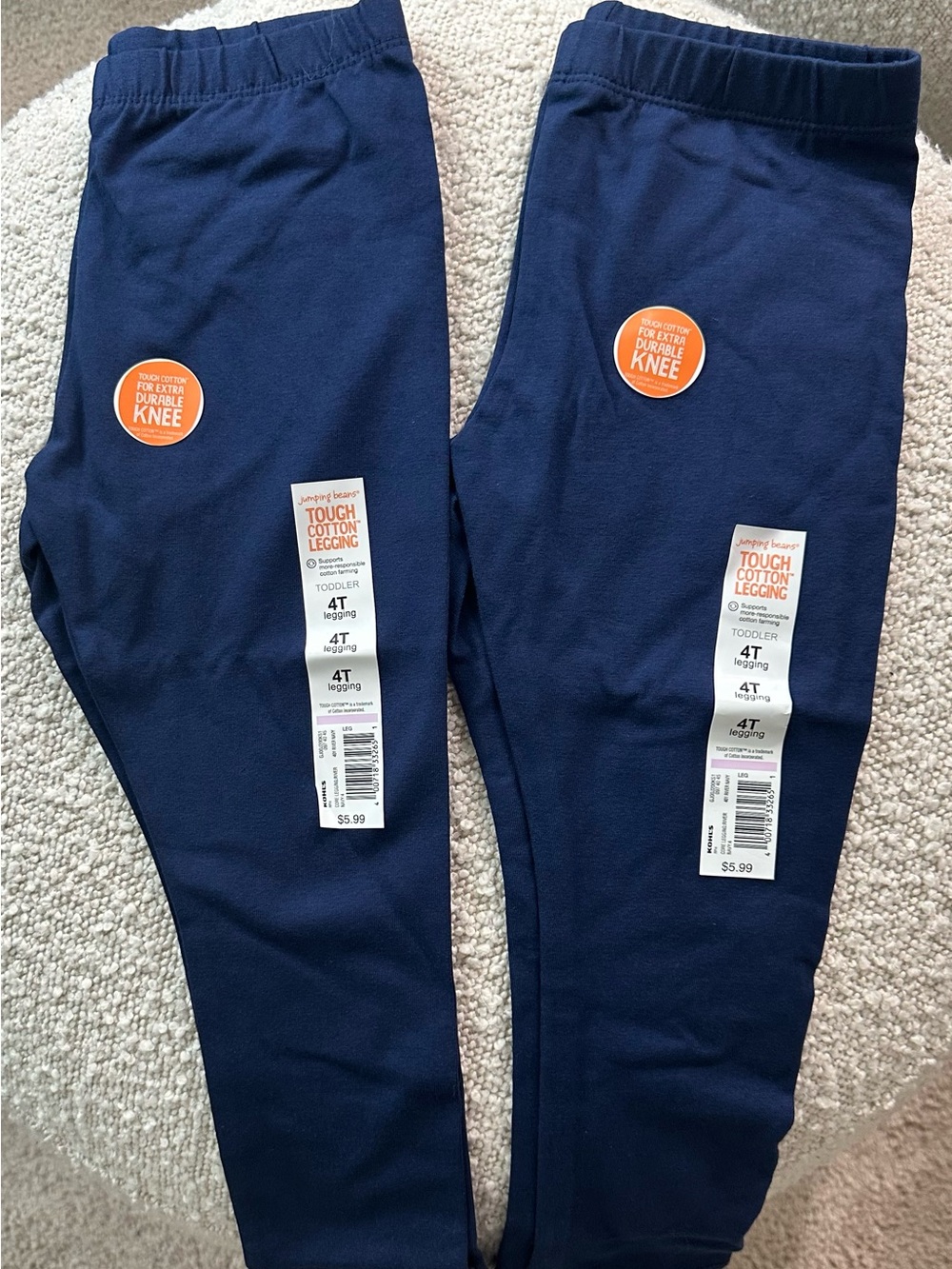 2 Pairs of Jumping Beans Navy Toddler Leggings - 4T | NWT